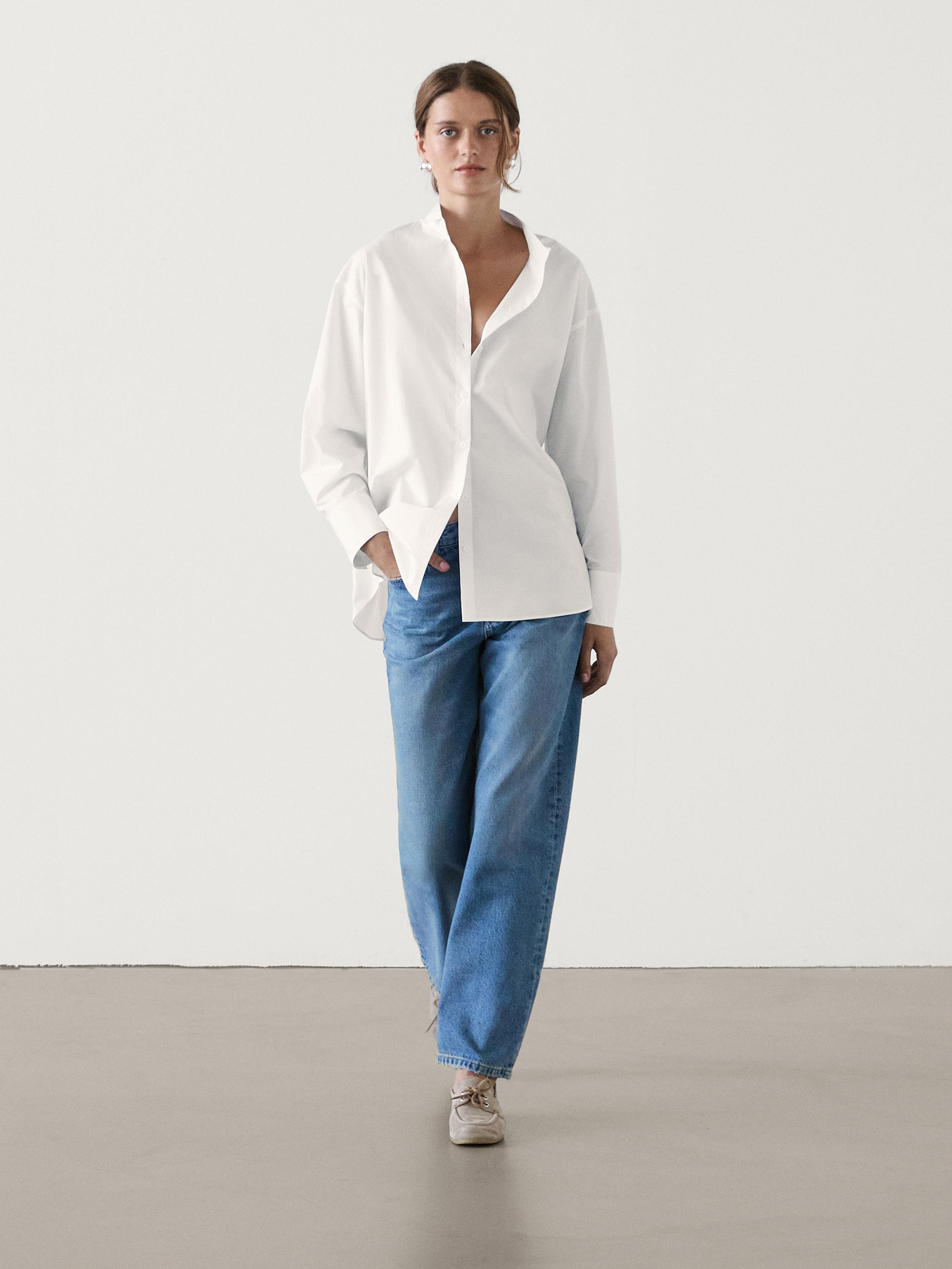 100% cotton poplin shirt | Massimo Dutti UK