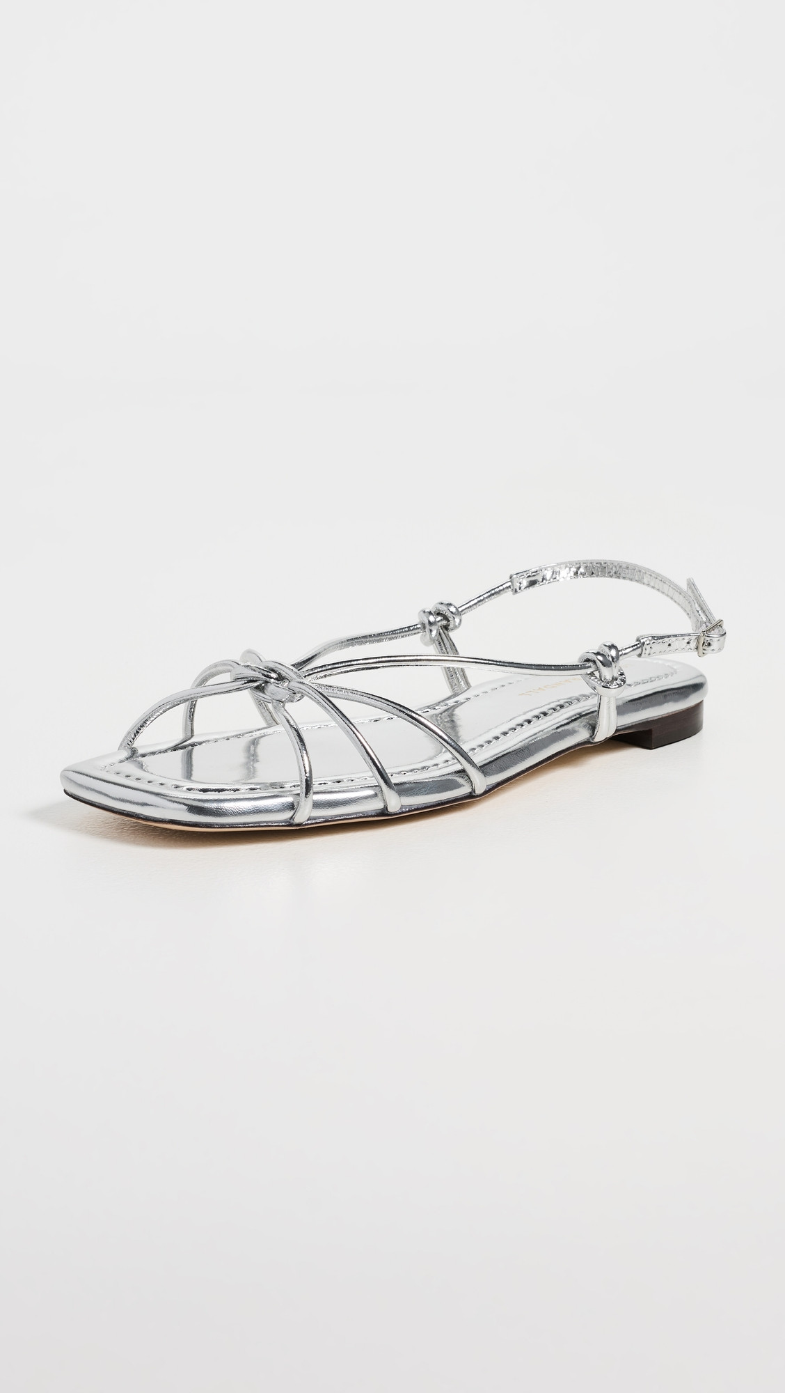 Loeffler Randall Karly Strappy Flat Sandals Silver 7.5 | Shopbop