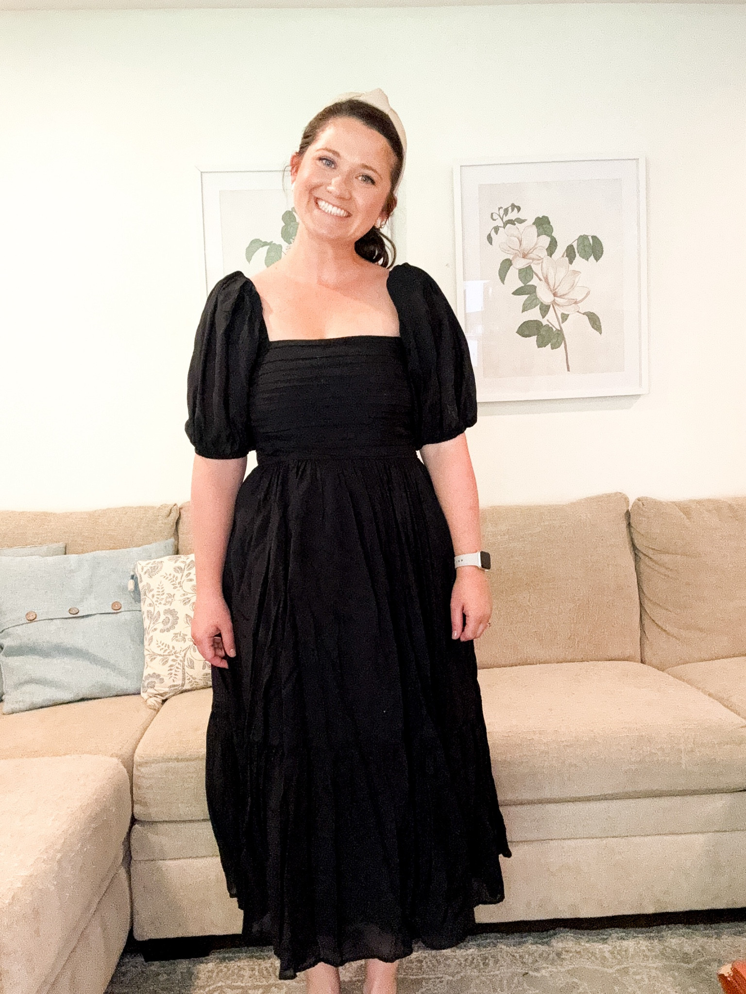 Black midi dress. Summer dress. Closet staple. My favorite dress 