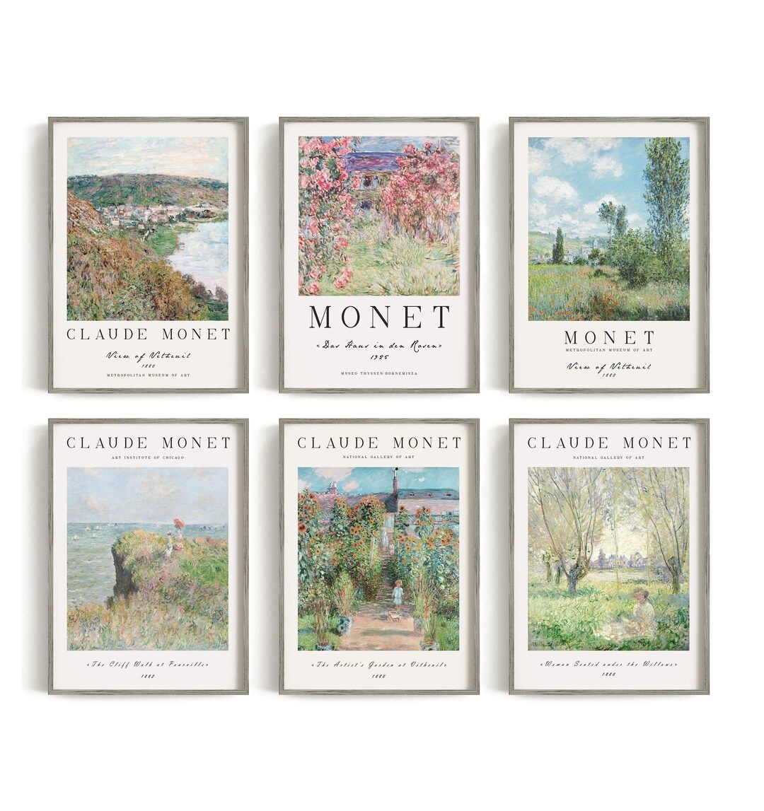 Claude Monet Posters Set of 6 Monet Paintings Impressionism - Etsy | Etsy (US)