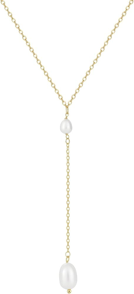 AGWOLF Dainty Pearl Necklaces for Women, 14K Gold Plated Layered Chain Necklace Minimalist Choker... | Amazon (US)