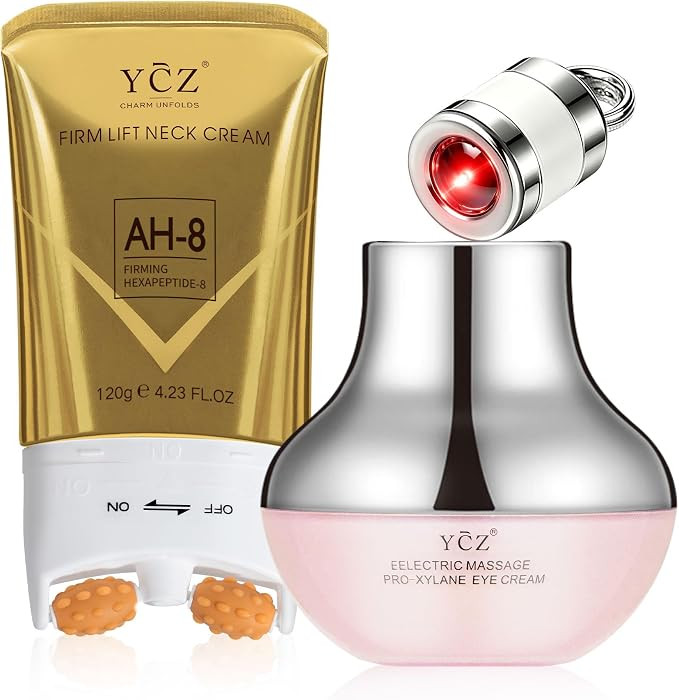 Ycz AH-8 Neck Firming Cream and Red-Glow Electric Eye Cream Set, 5.99 Fl Oz | Amazon (US)