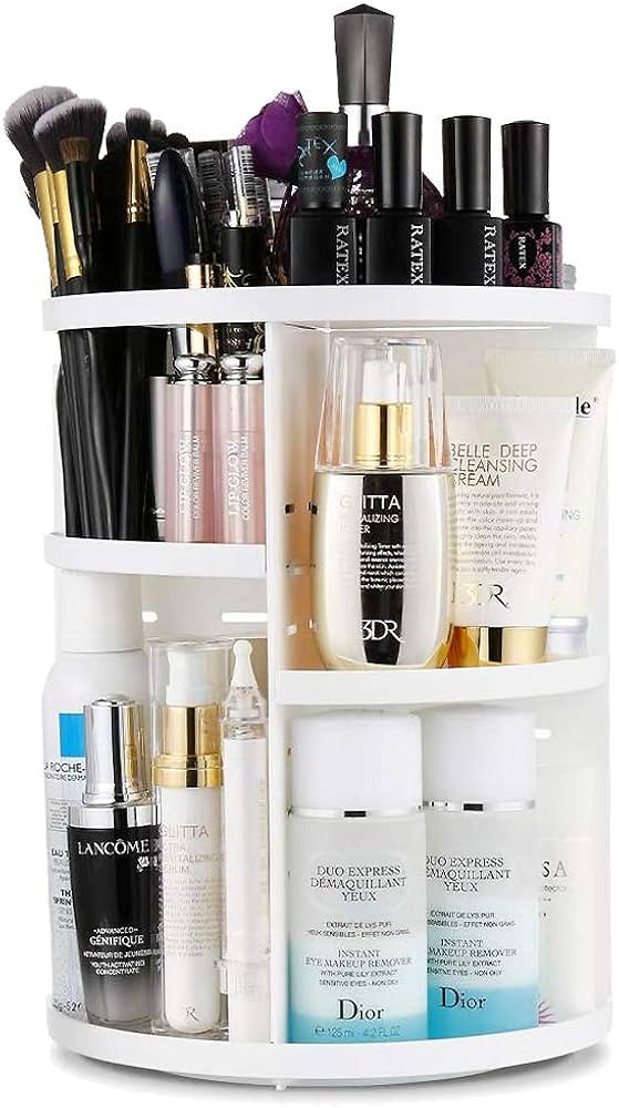 Rotating Makeup Organizer , 360 Degree Adjustable Cosmetic Storage Makeup Spinning Holder Storage... | Amazon (UK)