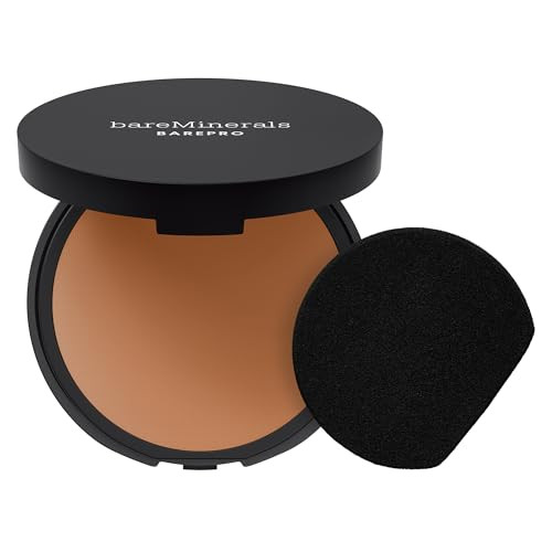 bareMinerals Barepro 24HR Skin-Perfecting Powder Foundation, Matte Pressed Powder Foundation Full Coverage with Plant-Based Squalene, Oil Control, Vegan - Deep 50 Cool | Amazon (US)