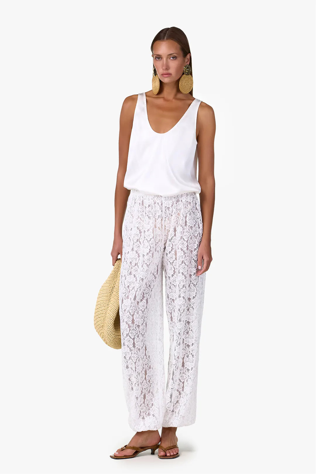 Lace Balloon Pant (White) | SAME