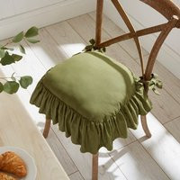 Olive Frill Seat Pad | Dunelm (migrated)