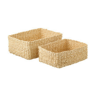 The Container Store® Large Makati Bin Natural | The Container Store