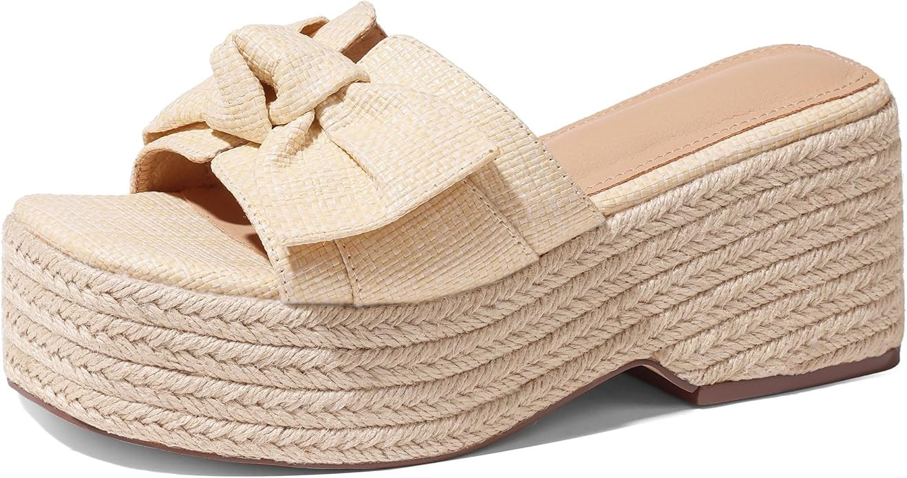 Erocalli Women's Espadrilles Platform Sandals Wedges Slides Sandals Open Toe Fashion Summer Outdo... | Amazon (US)