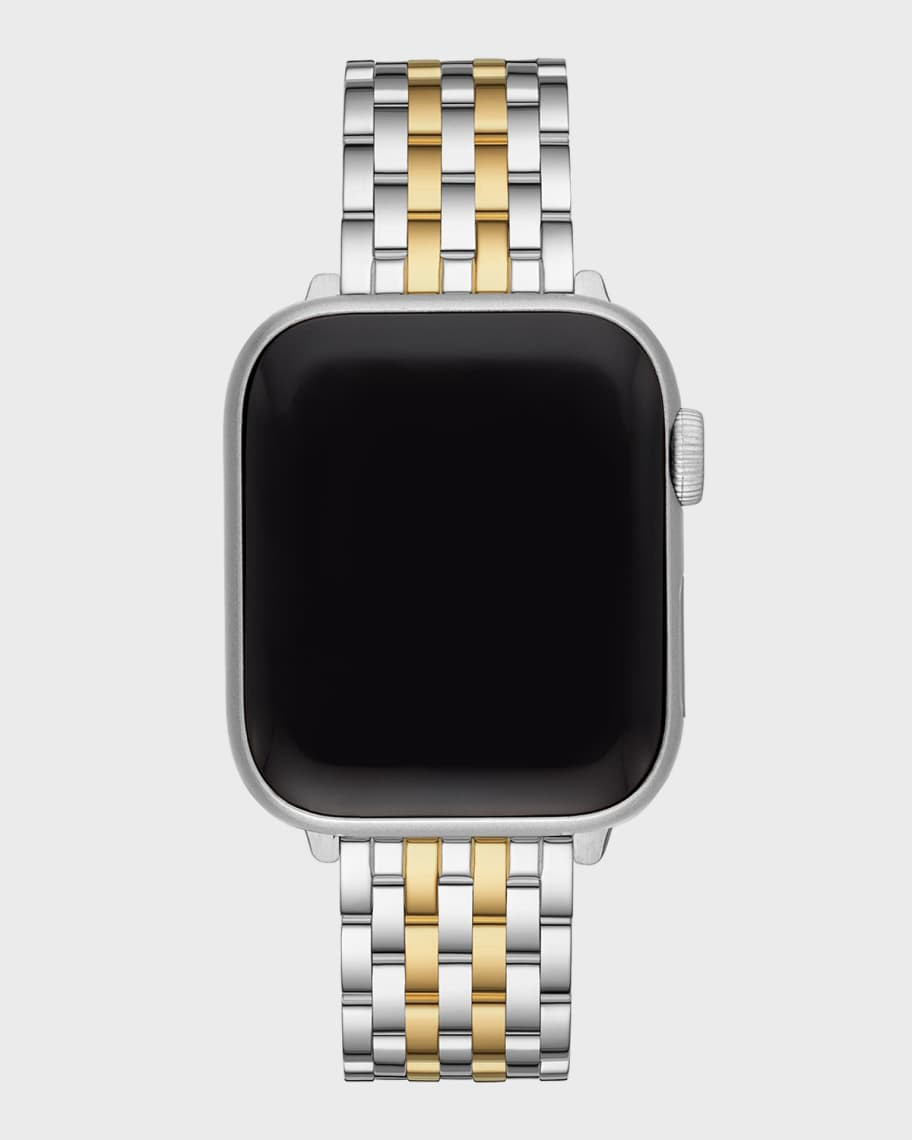 MICHELE 38mm 7-Link Stainless Steel Bracelet for Apple Watch, Gold/Silver | Neiman Marcus