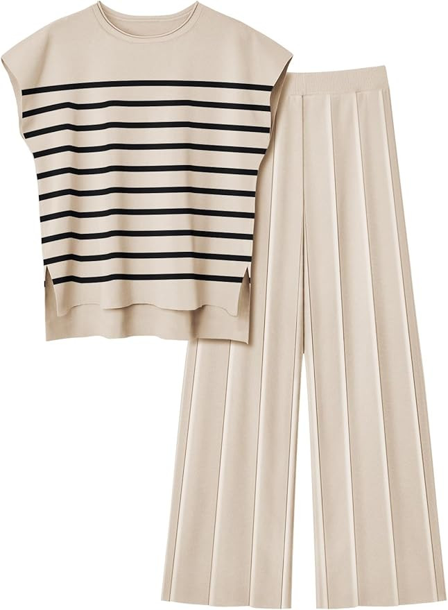 LILLUSORY 2 Piece Sets for Women Summer Vacation 2025 Lounge Outfits Matching Two Pcs Spring Knit... | Amazon (US)