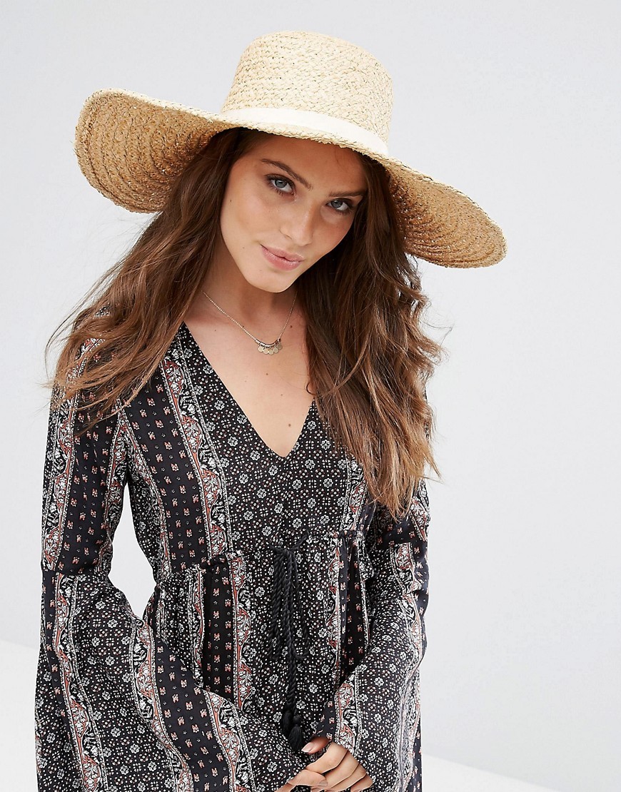 Hat Attack Metallic Raffia Braid Sun Hat - Natural/gold | ASOS UK