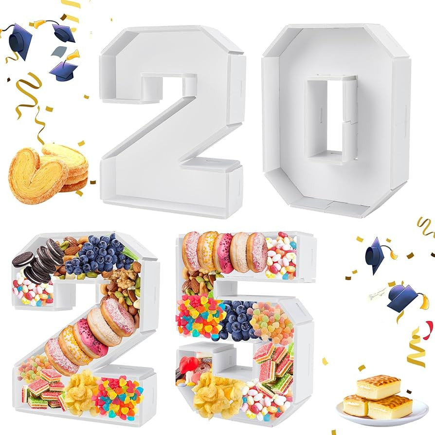 2025 Cardboard Number for Charcuterie, 2025 Graduation Fillable Cardboard Tray Number Shaped Cand... | Amazon (US)
