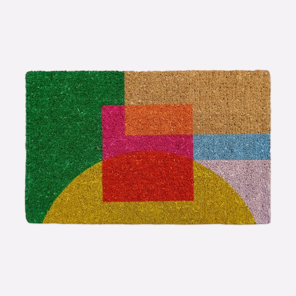 Half Moon Layered Blocks Doormat, 18x30, Multi | West Elm (US)