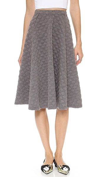 J.O.A. Jaquard Full Skirt - Grey | Shopbop