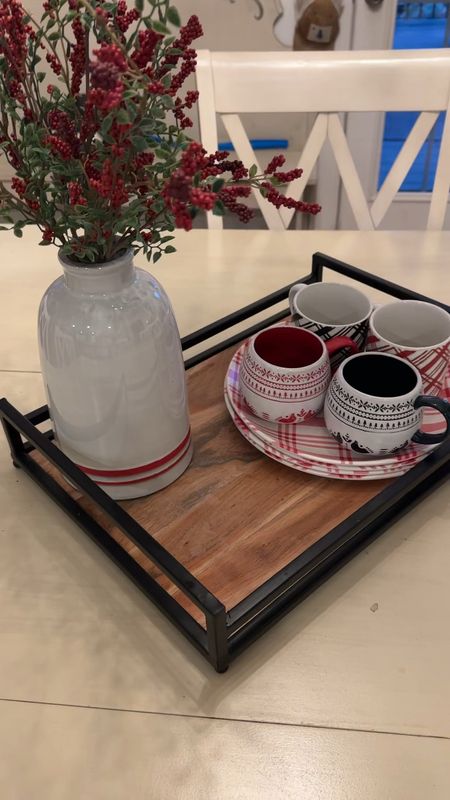 A functional centerpiece. Love having these plates and mugs handy for hot chocolate tea or coffee. And the plates ready to go for cookies or a light bite. 

Christmas decor holiday decorations 

#LTKhome #LTKGiftGuide #LTKfindsunder50