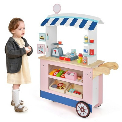 Costway Kids Snacks & Sweets Food Cart Kids Toy Cart Play Set with 30 PCS Accessories | Target