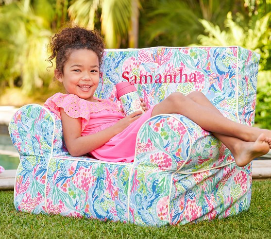 Lilly Pulitzer Mermaid Cove Outdoor Anywhere Chair® | Pottery Barn Kids