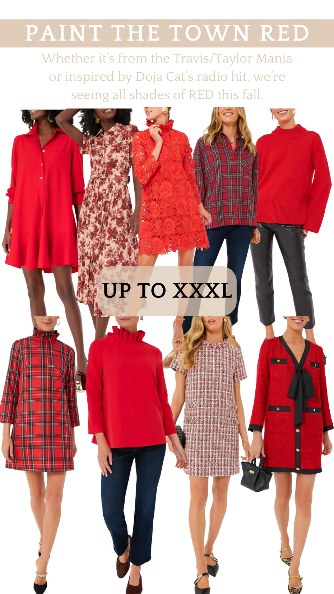 Loving all shades of red this fall! These Tuckernuck new arrivals are perfect for all the fall things and all pieces are available up to a size XXXL (except sweater, which goes up to XXL). Great dresses for casual daily wear, work attire, a girls night out, or a date night. 

Plus size, extended sizes, fall fashion, red dress, plaid top, holiday outfit, holiday dress, tweed, mini dress, blouse, mom style, preppy, classic style #tuckernuck #fallfashion #plussize #extendedsizes #falldress 

#LTKSeasonal #LTKstyletip #LTKplussize
