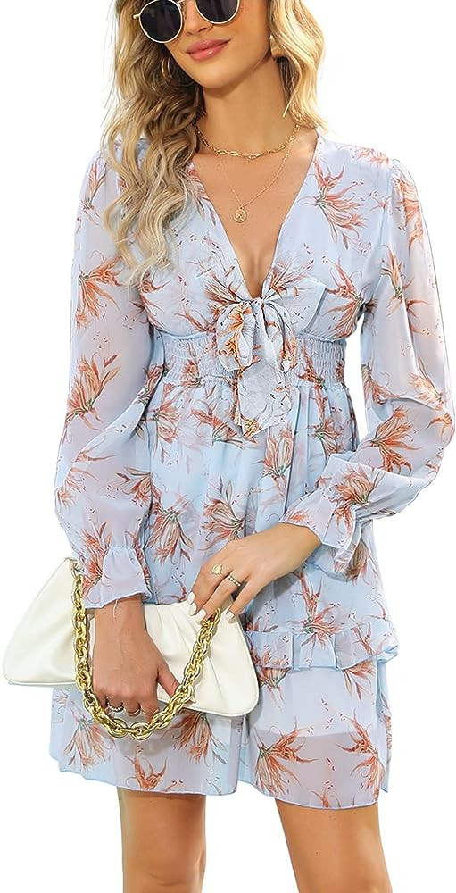 Summer Womens Floral Casual Dress Light Blue Dress Boy Baby Shower Dress Fall Boy | Amazon (US)