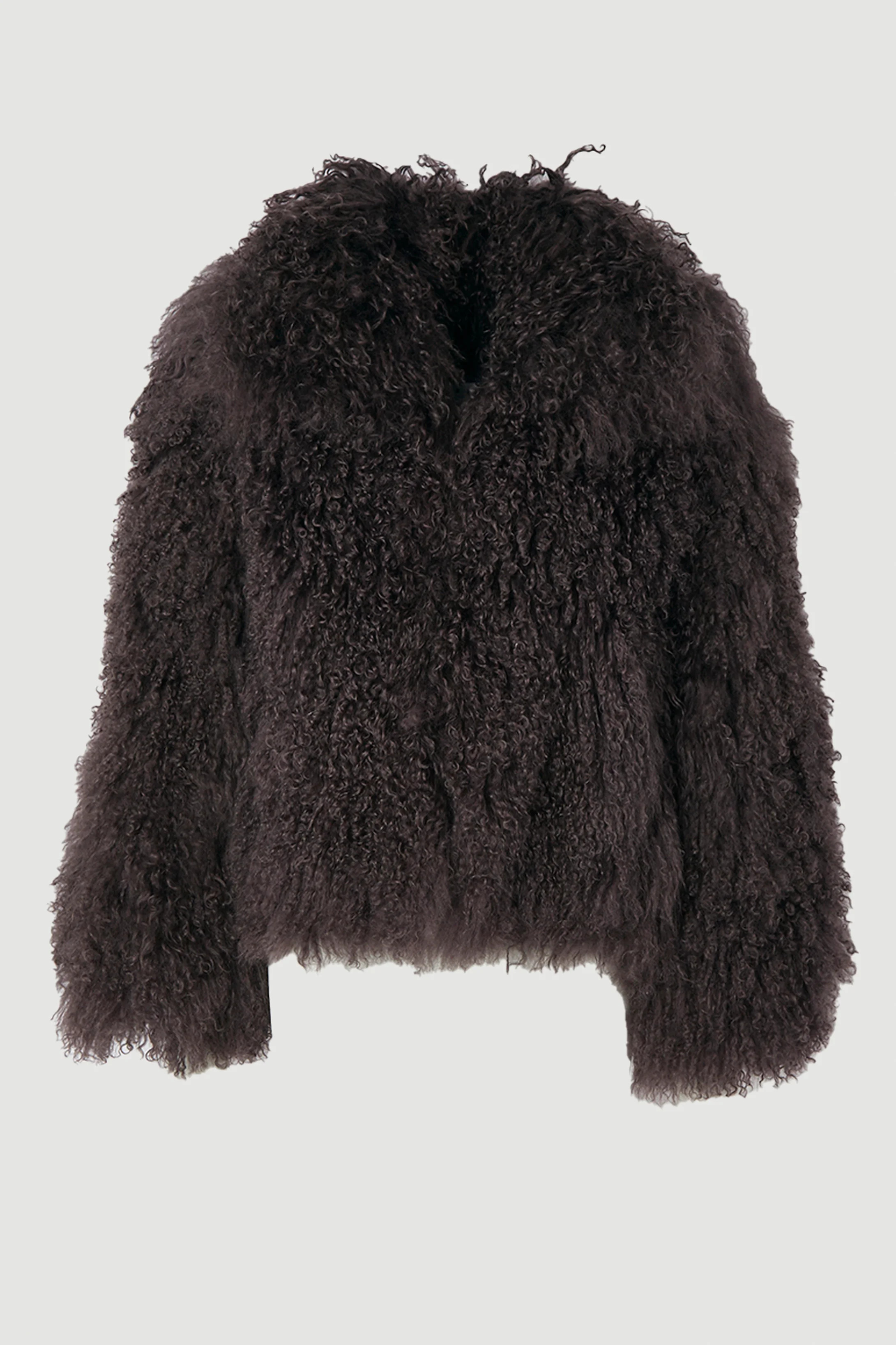 Mongolian Shearling Short Coat | Karen Millen US