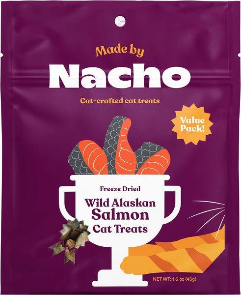 MADE BY NACHO Freeze-Dried Wild Alaskan Salmon Cat Treats, 1.6-oz pouch - Chewy.com | Chewy.com