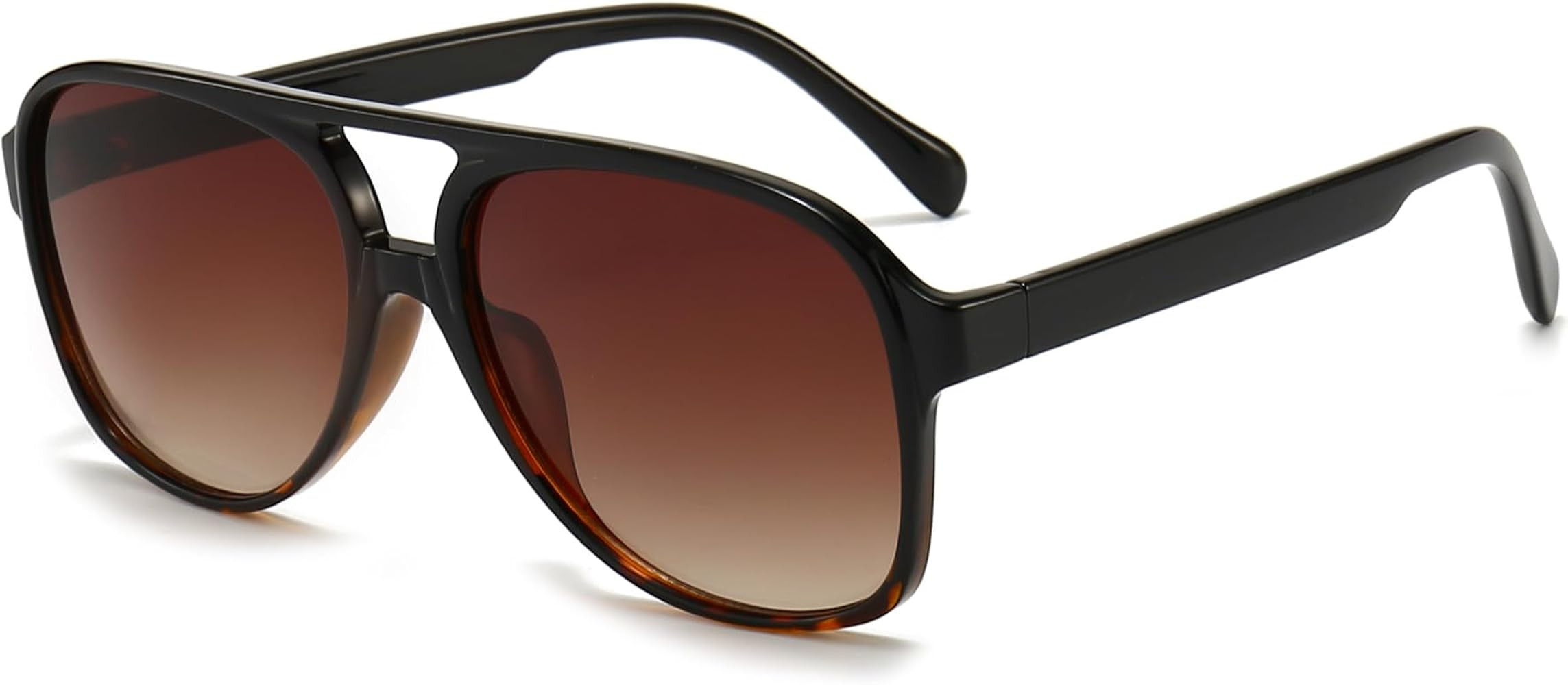 Long Keeper Retro 70s Polarised Pilot Sunglasses for Women Men Oversized Double Bridge Aviation S... | Amazon (UK)