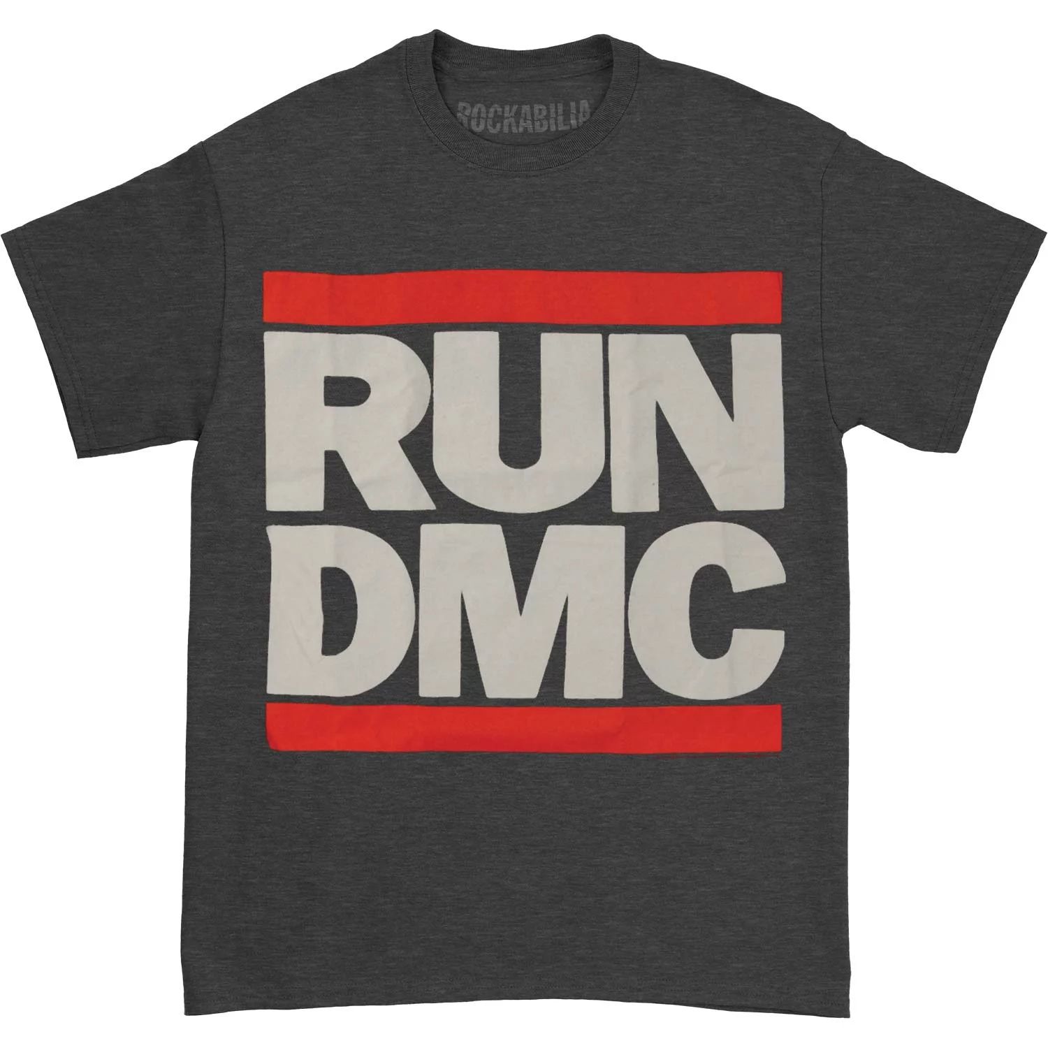 Official RUN DMC Logo Charcoal Heather Short Sleeve Band Graphic Tee | Walmart (US)
