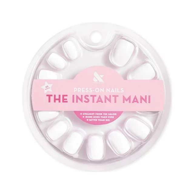 Olive & June Instant Mani Round Extra Extra Short Press-On Nails, White, HD, 42 Pieces - Walmart.... | Walmart (US)