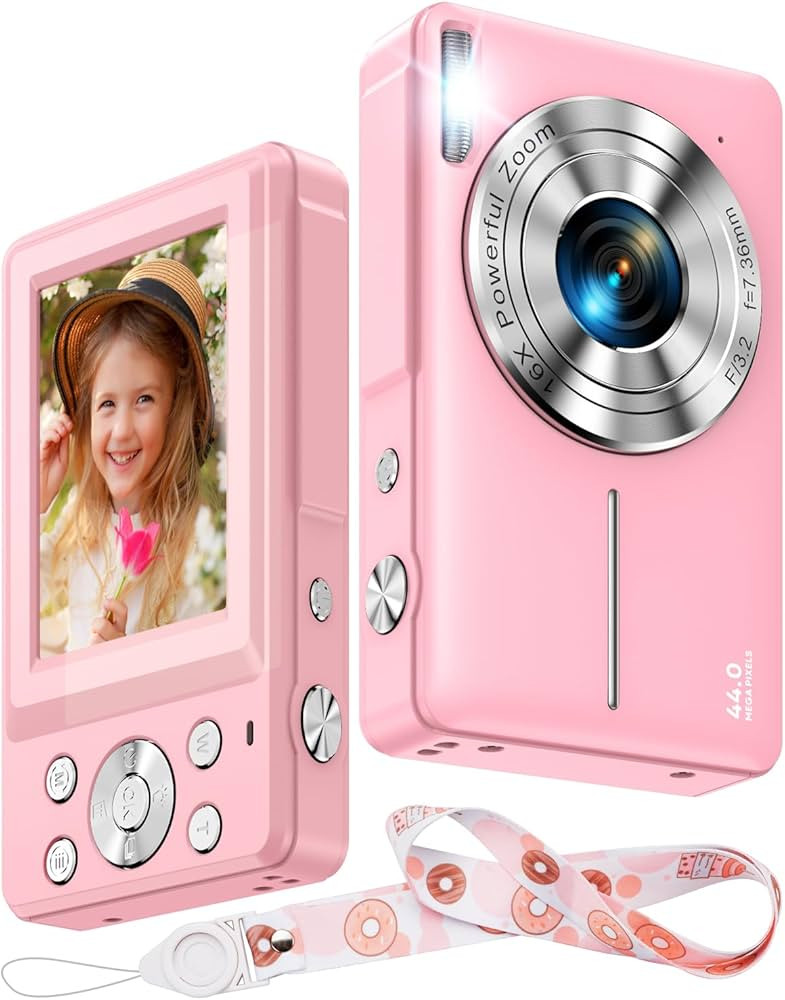 Kids Digital Camera with Lanyard, 1080P Cameras for Photography 44MP Digital Point and Shoot Came... | Amazon (US)