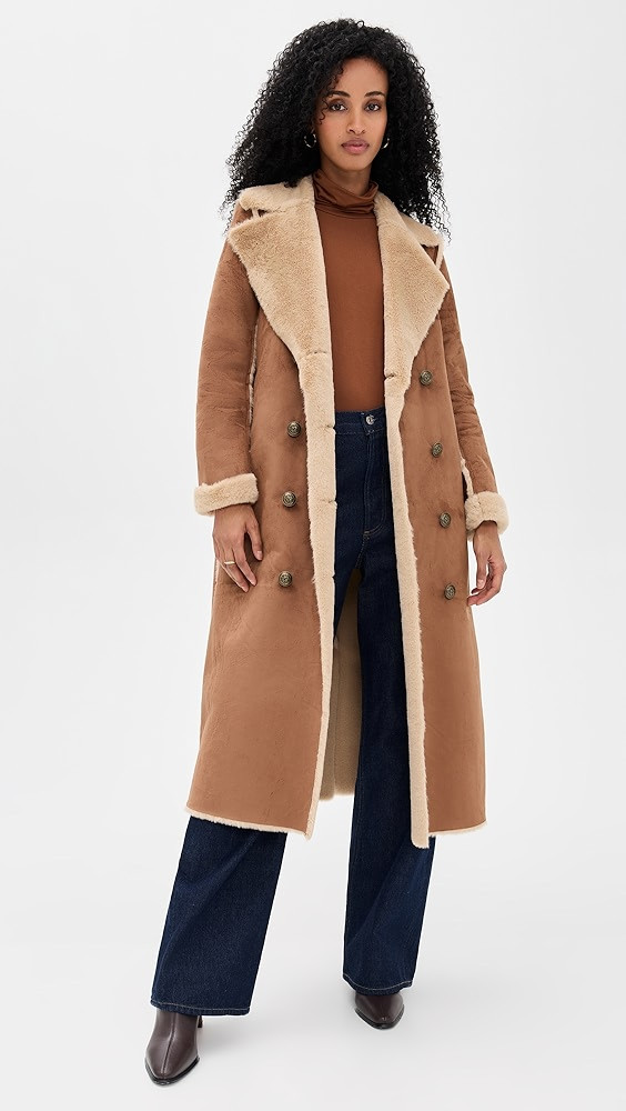 Citron Faux Fur Maxi Coat | Shopbop