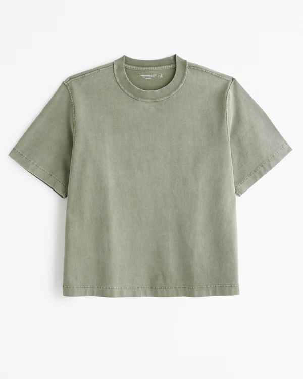 Premium Heavyweight Cropped Tee | Abercrombie & Fitch (US)