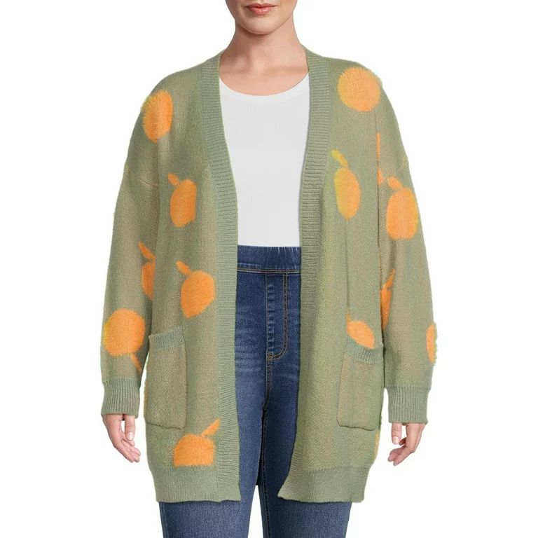 Dreamers by Debut Women's Plus Size Print Cardigan Sweater | Walmart (US)