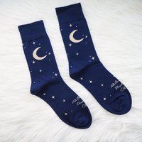 Midnight Readers Club Socks - Moon & Stars Gift For Book Lover Novelty Literature Womens | Etsy (US)