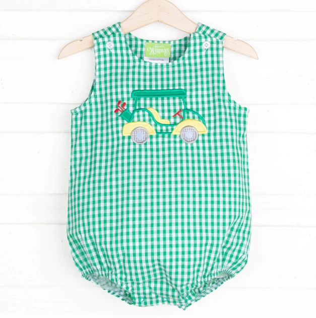 Green Gingham Golf Boy Bubble | Classic Whimsy