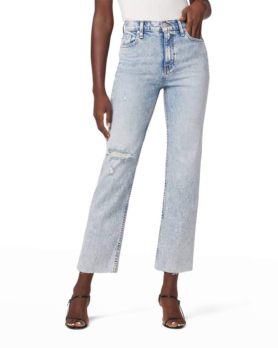 Hudson Remi High Rise Straight Crop Jeans | Neiman Marcus