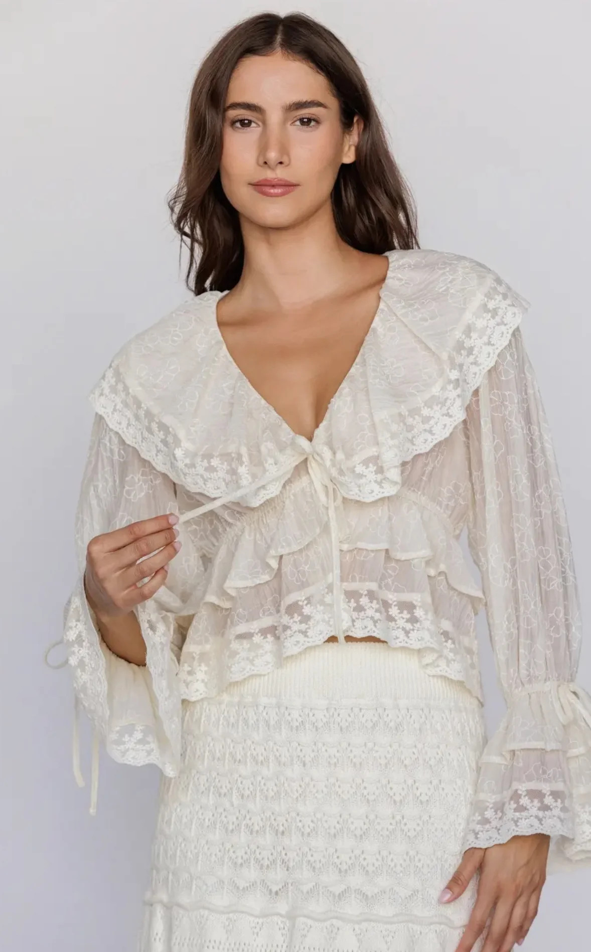 Crème Ruffled Blouse | Shop Your Darling Style