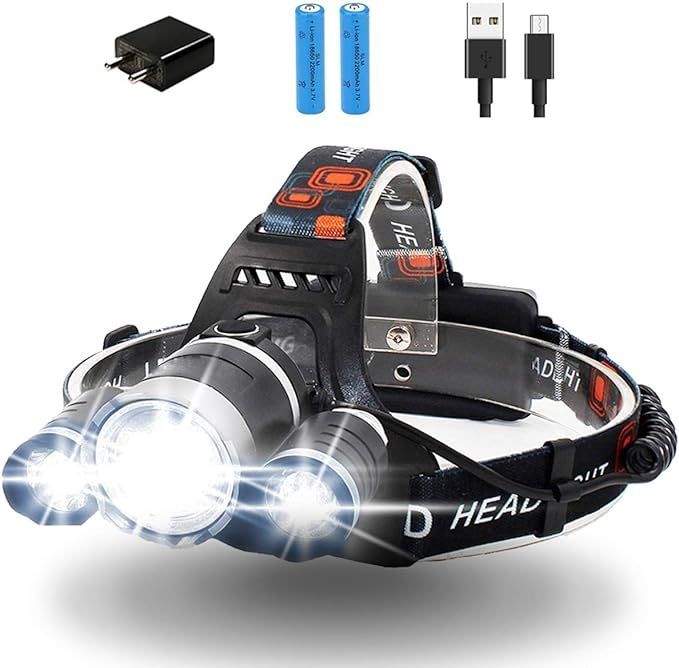 Headlamp Rechargeable - Head Lamp to Wear High Lumen - Led Headlamp Flashlight USB - Waterproof H... | Amazon (US)