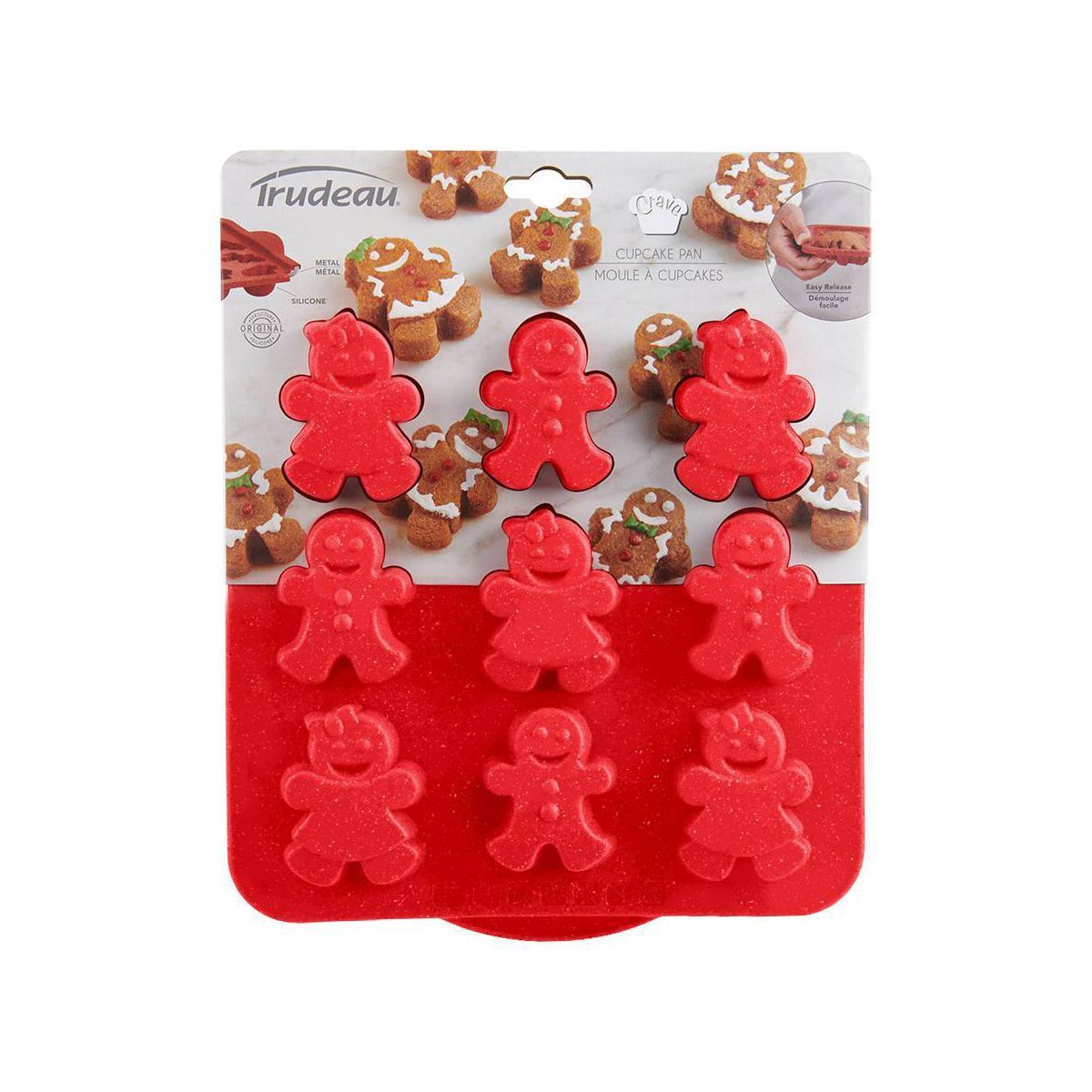 Trudeau 9.75'' Silicone Gingerbread People Shaped Cake Pans Red | Target