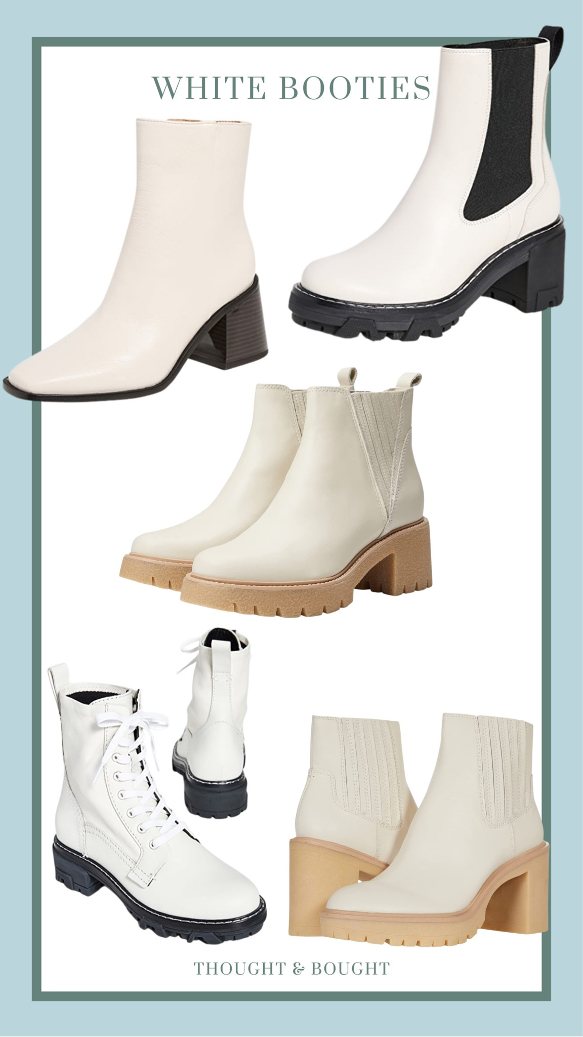 White booties! To avoid scuff marks I wouldn’t purchase patent leather boots as they scuff faster  

#LTKshoecrush #LTKFind #LTKstyletip