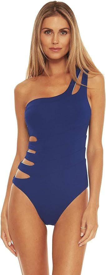 Becca by Rebecca Virtue Women's Naomi Reversible One Shoulder Cutout Swimsuit | Amazon (US)