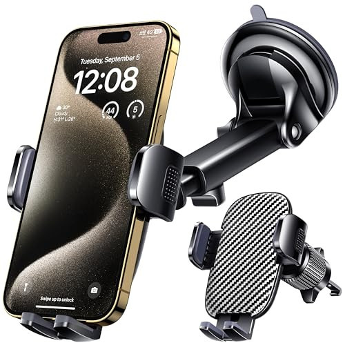 Qifutan Car Phone Holder Mount Phone Mount for Car Windshield Dashboard Air Vent Universal Hands Free Automobile Cell Phone Holder Fit for iPhone Smartphone Camera Mounts | Amazon (US)
