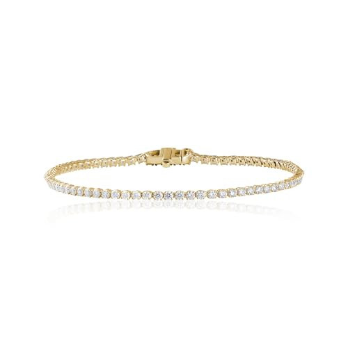 Amazon Essentials IGI Certified 2 Carat Lab Grown Diamond Tennis Bracelet in Solid Yellow 14K Gold - Gold Bracelet - Classic Tennis Bracelet for Women - Size 7 Inches | Amazon (US)