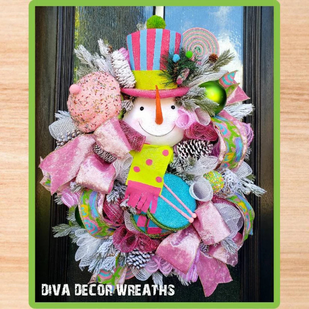 Christmas Wreath, Snowman Wreath, Winter Wreath, Christmas Decor, Merry Christmas, Snowman, Whims... | Etsy (US)