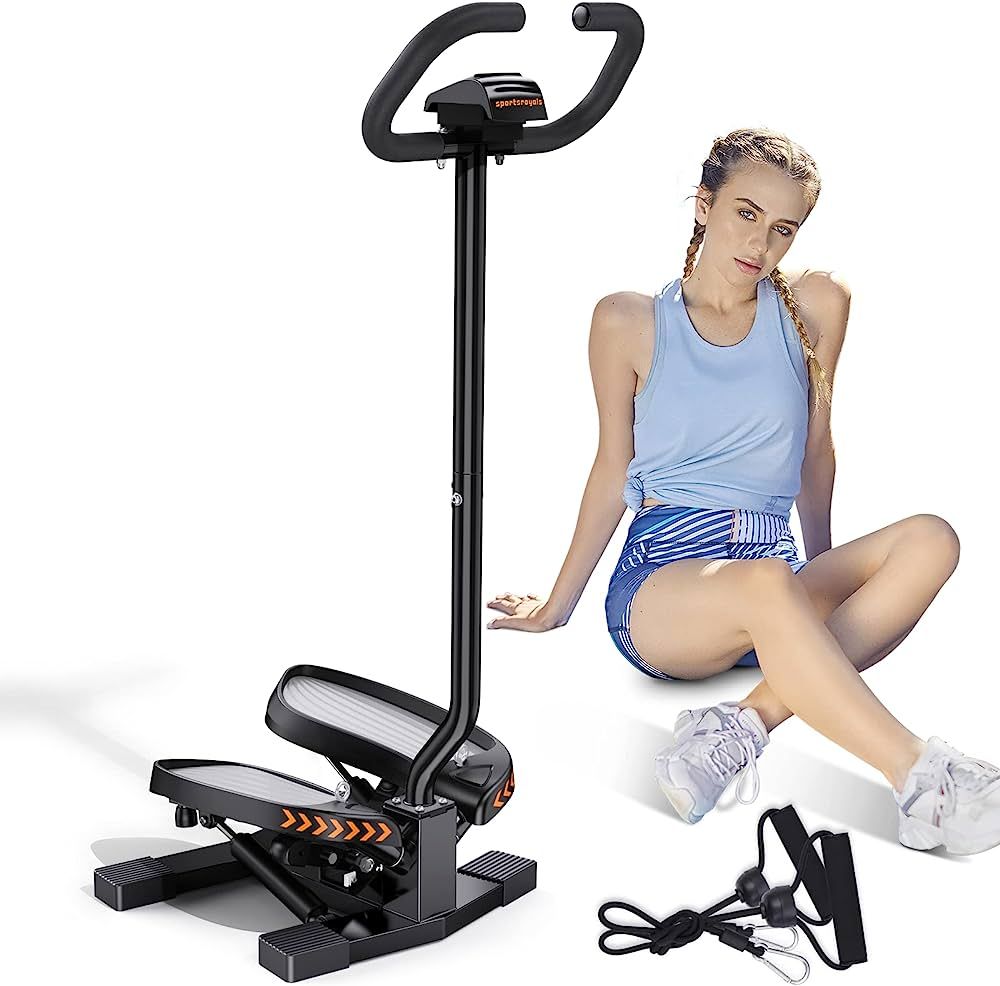 Sportsroyals Stair Stepper for Exercises-Twist Stepper with Resistance Bands and 330lbs Weight Ca... | Amazon (US)