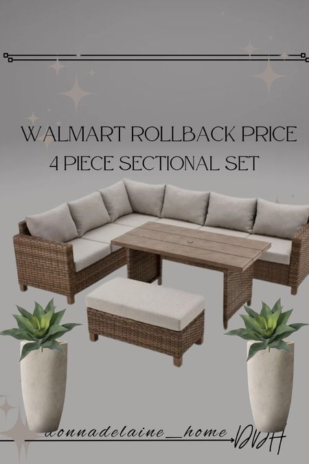 At Walmart! Price lowered $150 on this BETTER  home and garden outdoor furniture set. This is a beautiful sectional! Perfect for a larger outdoor/patio area. 
Family summer, budget friendly outdoors 

#LTKHome #LTKSaleAlert