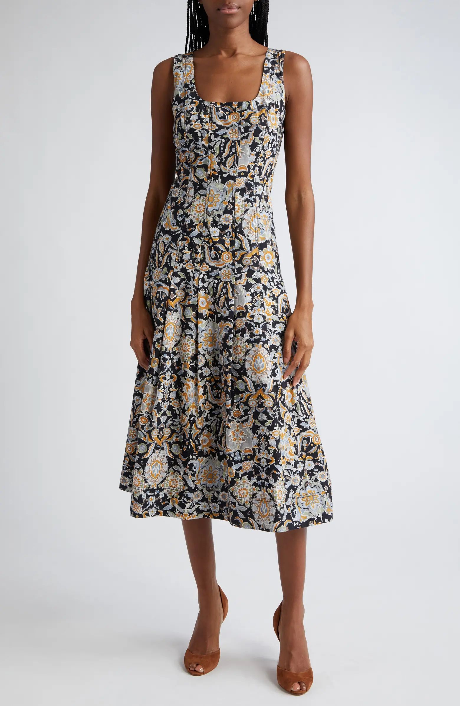 Jolie Print Sleeveless Midi Dress | Nordstrom