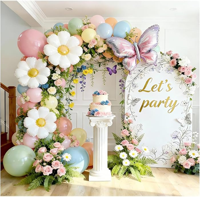 Daisy Balloon Arch Kit, 172Pcs Spring Summer Daisy Theme Party Balloon Decorations for Birthday W... | Amazon (US)