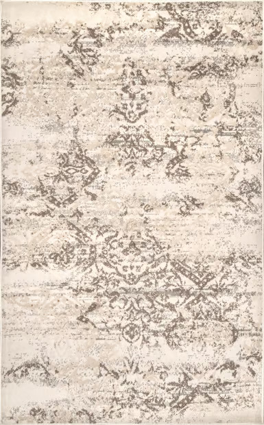 Beige Withered Floral 9' x 12' Area Rug | Rugs USA