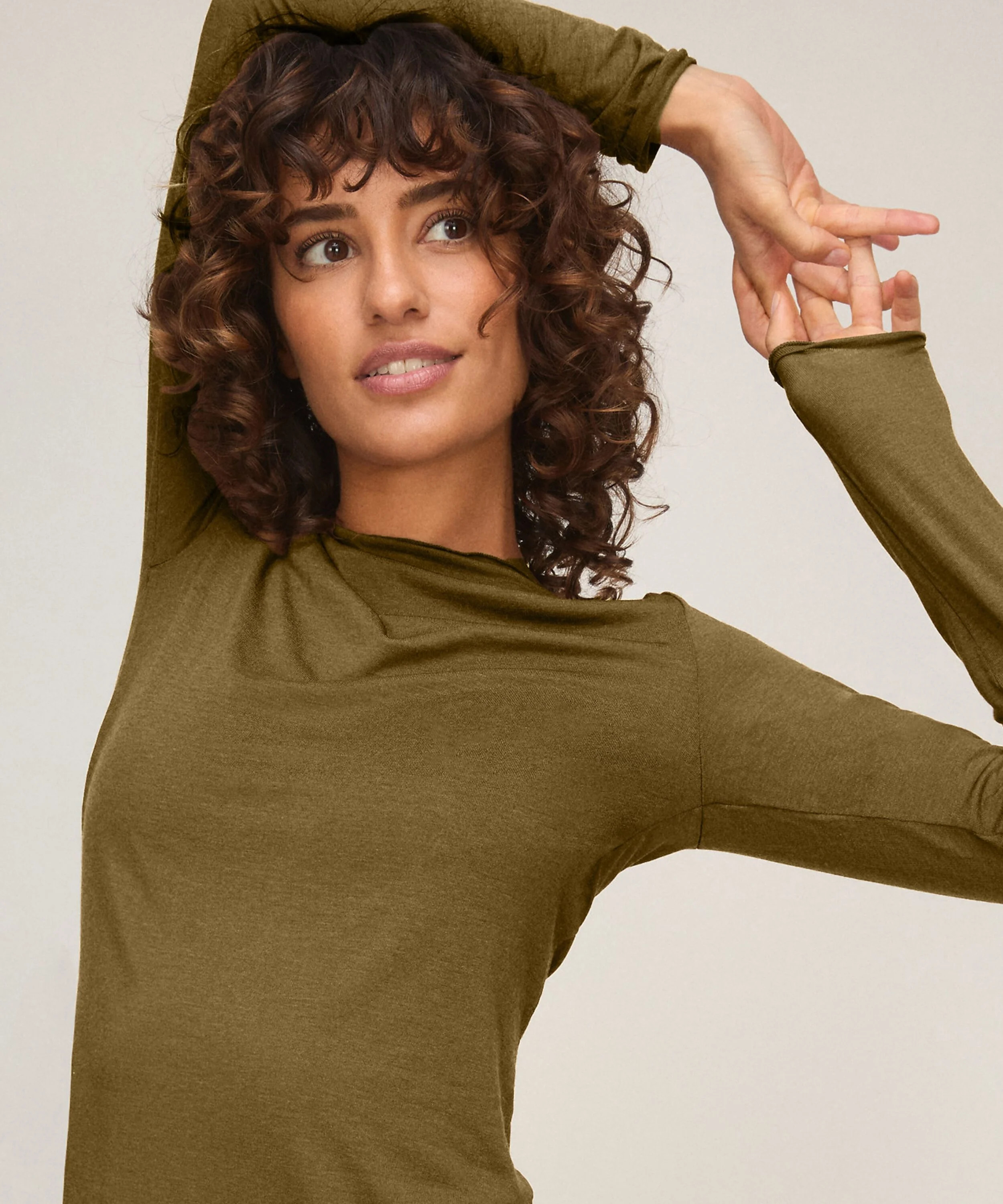 super soft Shirt aus Kaschmir-Mix mit U-Boot-Ausschnitt - Grün | Hunkemoller (DE)