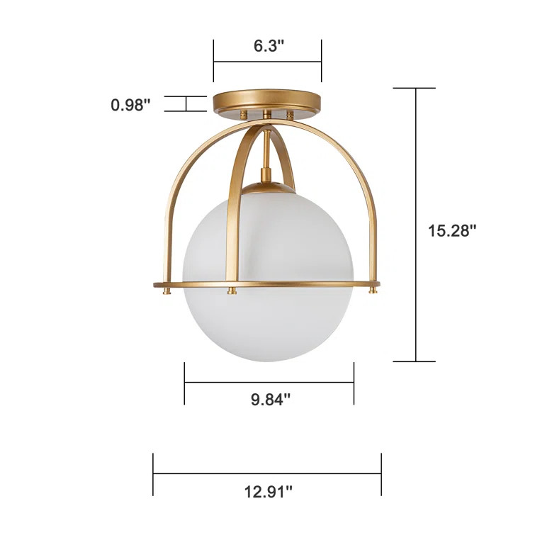 1 - Light Globe Semi Flush Mount | Wayfair North America